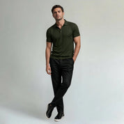 Textured Button - Up Polo Shirt - Montford & Co