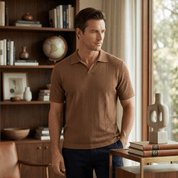 Textured Knit Polo Shirt - Montford & Co
