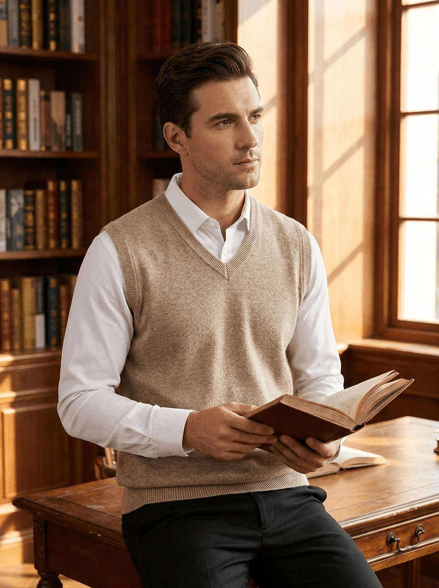 Top – Heren – Autumn & Winter – Spencer Voor Heren Met V - hals – Montford Co - Montford & Co