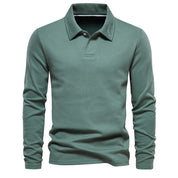 Top – Mens – All Season – Heren Poloshirt Lange Mouwen met Klassieke Polokraag – Montford Co - Montford & Co