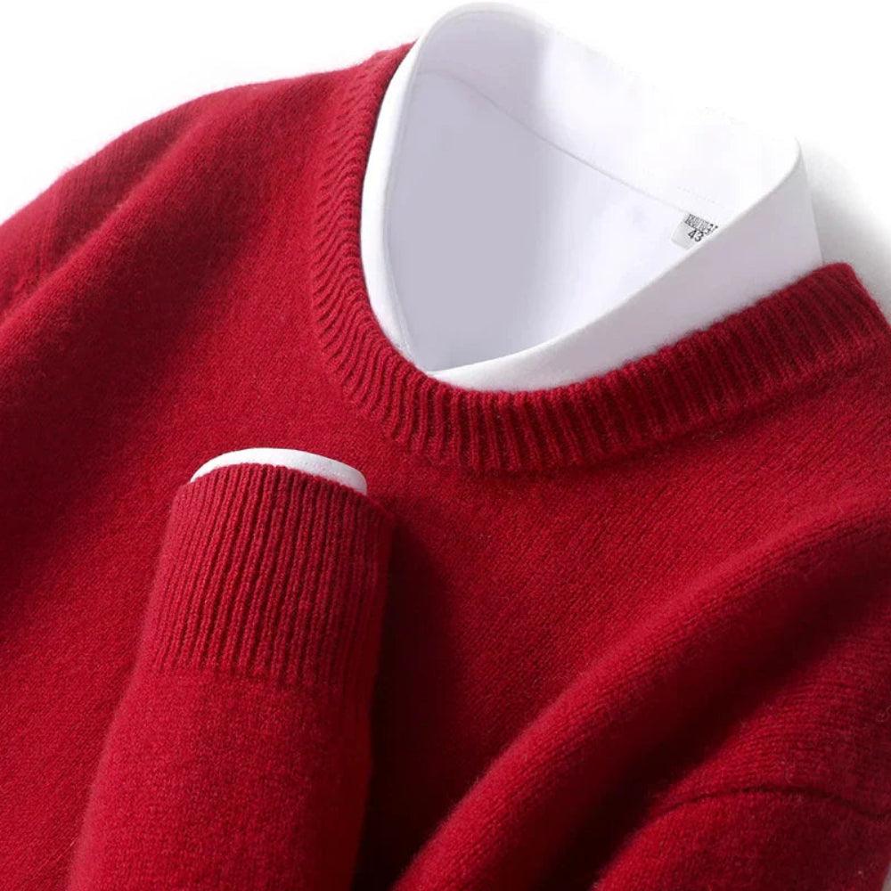 Top – Mens – All Season – Herentrui van 100% Merinowol met Ronde Hals – Montford Co - Montford & Co