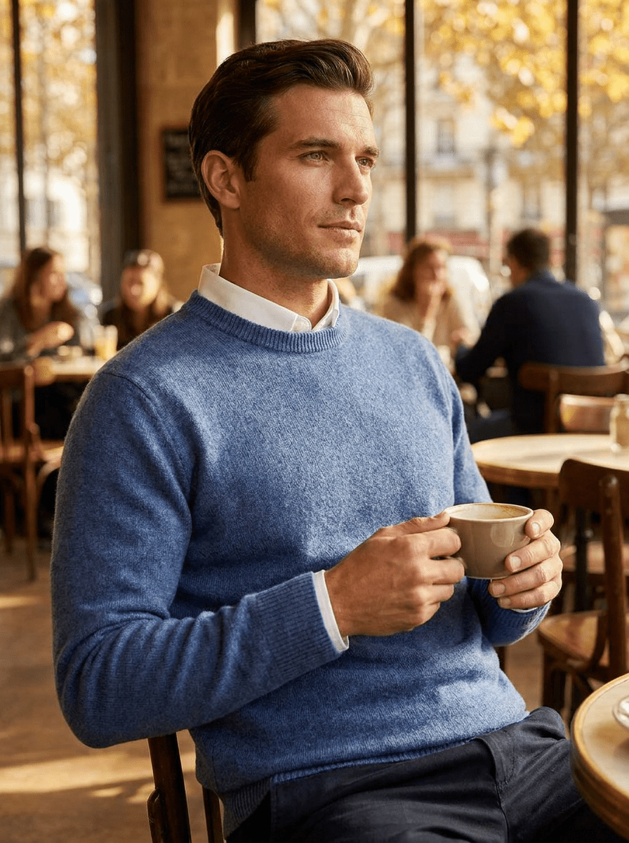 Top – Mens – All Season – Herentrui van 100% Merinowol met Ronde Hals – Montford Co - Montford & Co