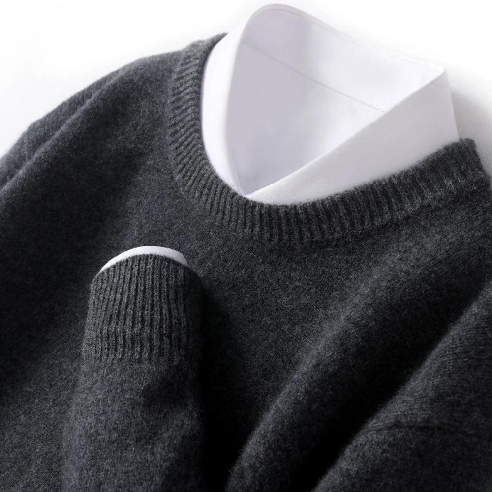 Top – Mens – All Season – Herentrui van 100% Merinowol met Ronde Hals – Montford Co - Montford & Co