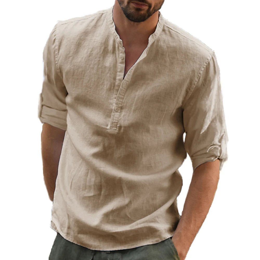 Top – Mens – All Season – Men's Casual Linen Shirt – Montford Co - Montford & Co