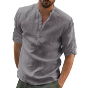 Top – Mens – All Season – Men's Casual Linen Shirt – Montford Co - Montford & Co