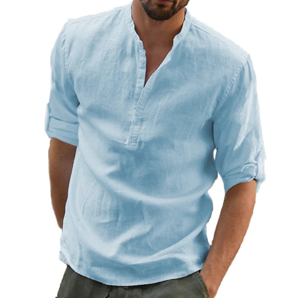 Top – Mens – All Season – Men's Casual Linen Shirt – Montford Co - Montford & Co