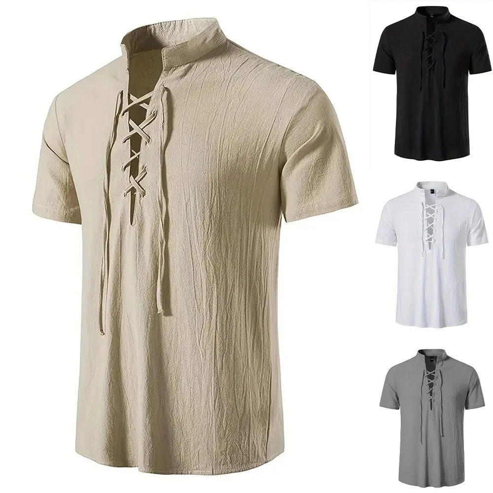 Top – Mens – All Season – Men's Lightweight Breathable Cotton Linen Shirt – Montford Co - Montford & Co
