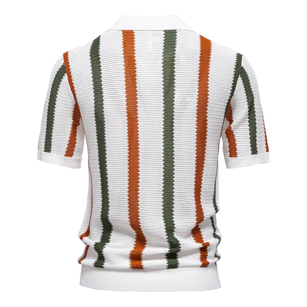 Top – Mens – All Season – Men's Ribbed Knit Polo Shirt – Montford Co - Montford & Co