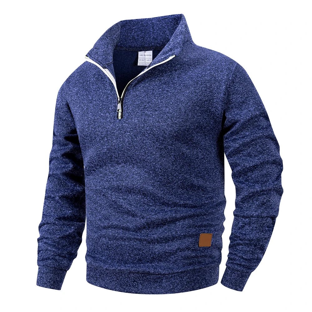 Top – Mens – All Season – Men's Standing Collar Half Zipper Sportswear Long Sleeve Sweatshirt – Montford Co - Montford & Co