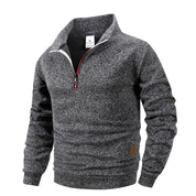 Top – Mens – All Season – Men's Standing Collar Half Zipper Sportswear Long Sleeve Sweatshirt – Montford Co - Montford & Co