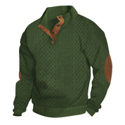 Top – Mens – Autumn & Winter – Heren Luxe Trui met Kabelpatroon en Elleboogstukken – Montford Co - Montford & Co