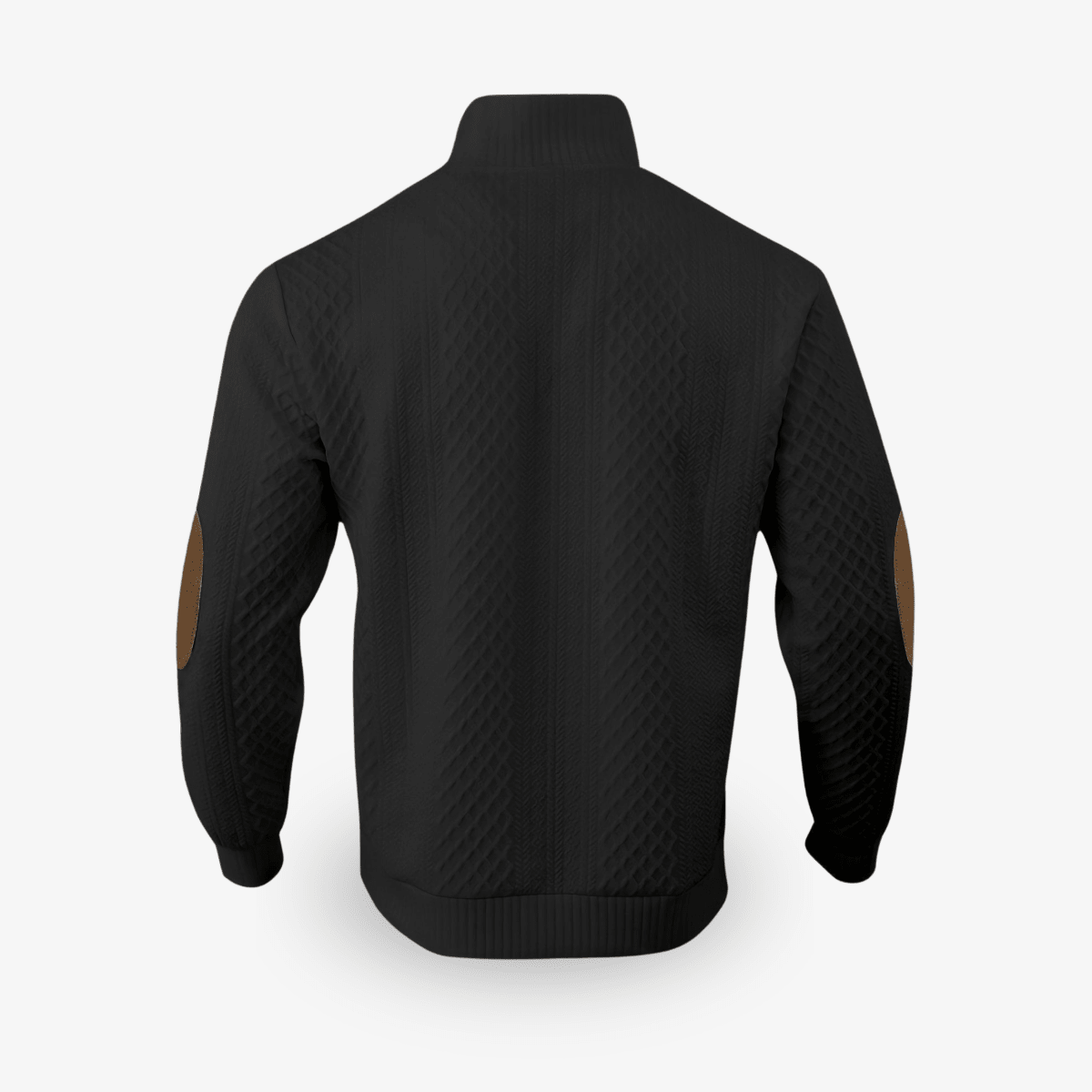 Top – Mens – Autumn & Winter – Heren Luxe Trui met Kabelpatroon en Elleboogstukken – Montford Co - Montford & Co