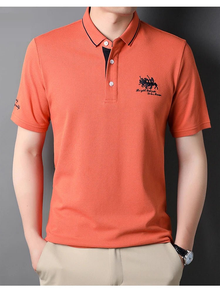 Top – Mens – Spring &amp; Summer – High Quality Men's Cotton Embroidered Polo Shirt – Montford Co - Montford & Co