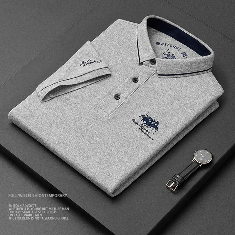 Top – Mens – Spring &amp; Summer – High Quality Men's Cotton Embroidered Polo Shirt – Montford Co - Montford & Co
