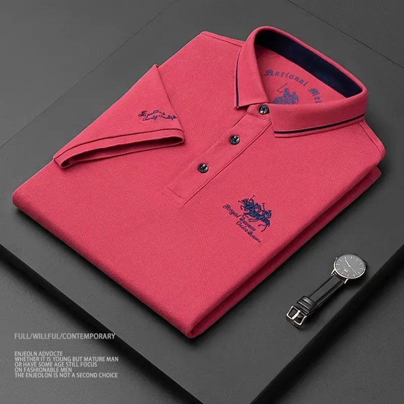 Top – Mens – Spring &amp; Summer – High Quality Men's Cotton Embroidered Polo Shirt – Montford Co - Montford & Co