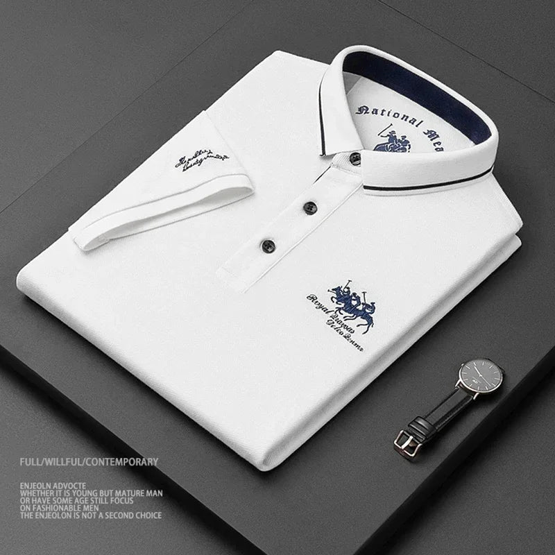Top – Mens – Spring &amp; Summer – High Quality Men's Cotton Embroidered Polo Shirt – Montford Co - Montford & Co