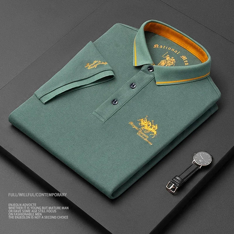 Top – Mens – Spring &amp; Summer – High Quality Men's Cotton Embroidered Polo Shirt – Montford Co - Montford & Co