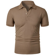 Top – Mens – Spring &amp; Summer – Men's High Stretch Vertical Short - Sleeved Polo Shirt – Montford Co - Montford & Co