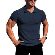 Top – Mens – Spring &amp; Summer – Men's High Stretch Vertical Short - Sleeved Polo Shirt – Montford Co - Montford & Co