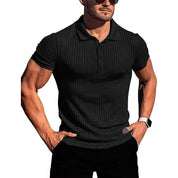 Top – Mens – Spring &amp; Summer – Men's High Stretch Vertical Short - Sleeved Polo Shirt – Montford Co - Montford & Co