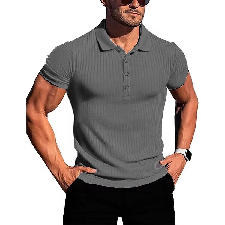 Top – Mens – Spring &amp; Summer – Men's High Stretch Vertical Short - Sleeved Polo Shirt – Montford Co - Montford & Co