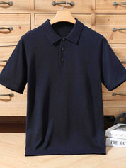Top – Mens – Spring & Summer – 100% Merino Wool Short Sleeve Polo Sweater – Montford Co - Montford & Co