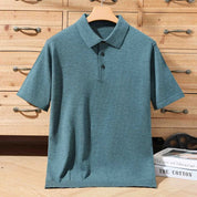 Top – Mens – Spring & Summer – 100% Merino Wool Short Sleeve Polo Sweater – Montford Co - Montford & Co