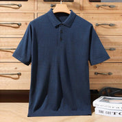 Top – Mens – Spring & Summer – 100% Merino Wool Short Sleeve Polo Sweater – Montford Co - Montford & Co