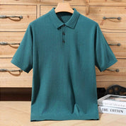 Top – Mens – Spring & Summer – 100% Merino Wool Short Sleeve Polo Sweater – Montford Co - Montford & Co
