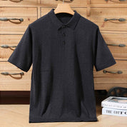 Top – Mens – Spring & Summer – 100% Merino Wool Short Sleeve Polo Sweater – Montford Co - Montford & Co