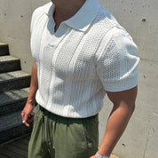 Top – Mens – Spring & Summer – Casual Mens Mesh Polo Shirt – Montford Co - Montford & Co