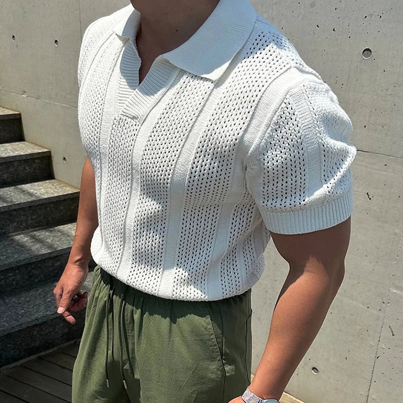 Top – Mens – Spring & Summer – Casual Mens Mesh Polo Shirt – Montford Co - Montford & Co