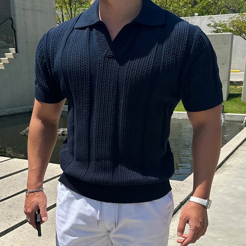 Top – Mens – Spring & Summer – Casual Mens Mesh Polo Shirt – Montford Co - Montford & Co