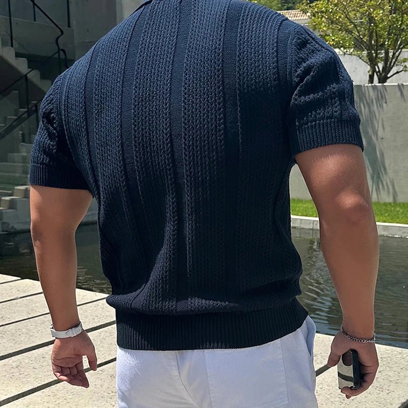 Top – Mens – Spring & Summer – Casual Mens Mesh Polo Shirt – Montford Co - Montford & Co