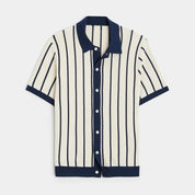 Top – Mens – Spring & Summer – Men's Striped Knit Polo Shirt – Montford Co - Montford & Co