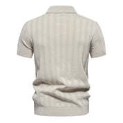 Top – Mens – Spring & Summer – Ribbed Knit Polo Shirt – Montford Co - Montford & Co