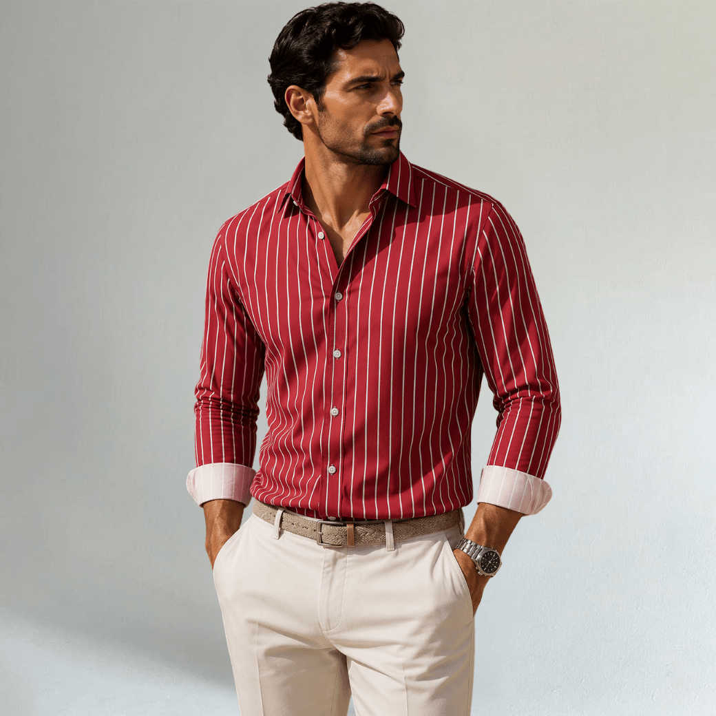 Trendy Button Down Striped Dress Shirt - Montford & Co