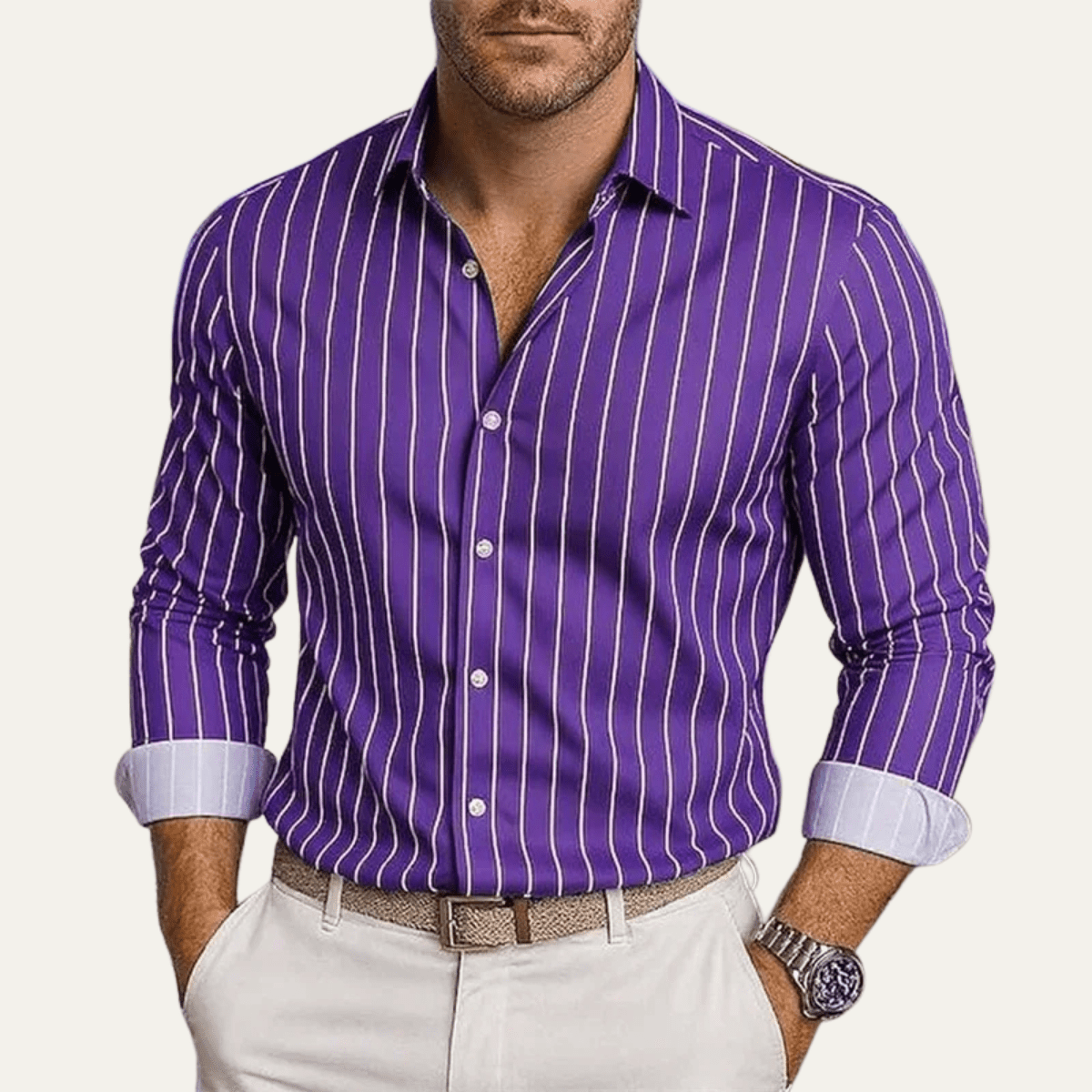 Trendy Button Down Striped Dress Shirt - Montford & Co