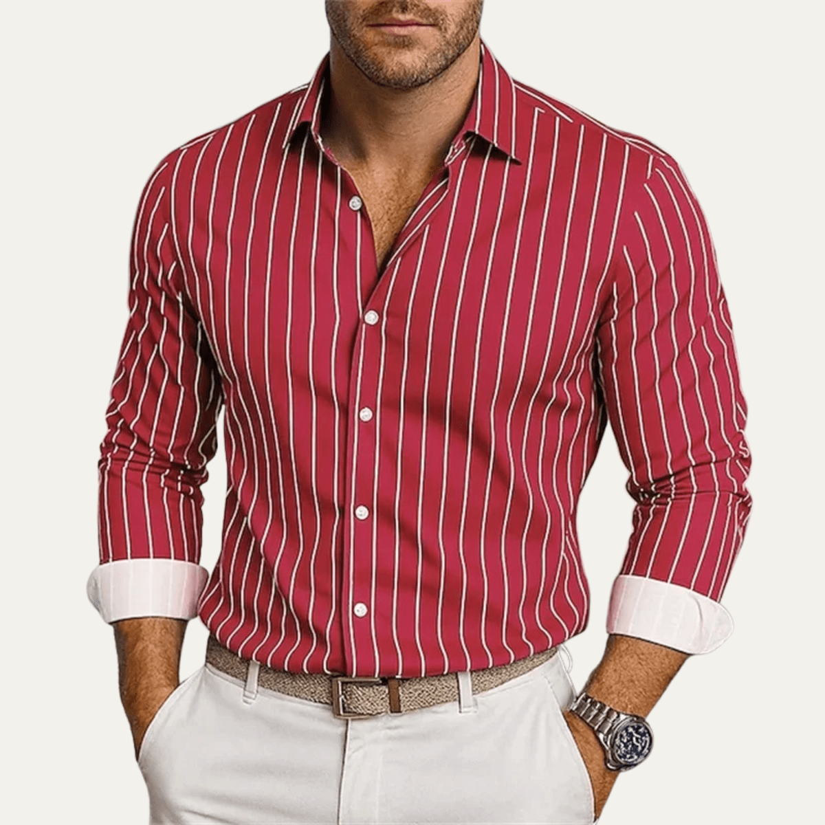 Trendy Button Down Striped Dress Shirt - Montford & Co