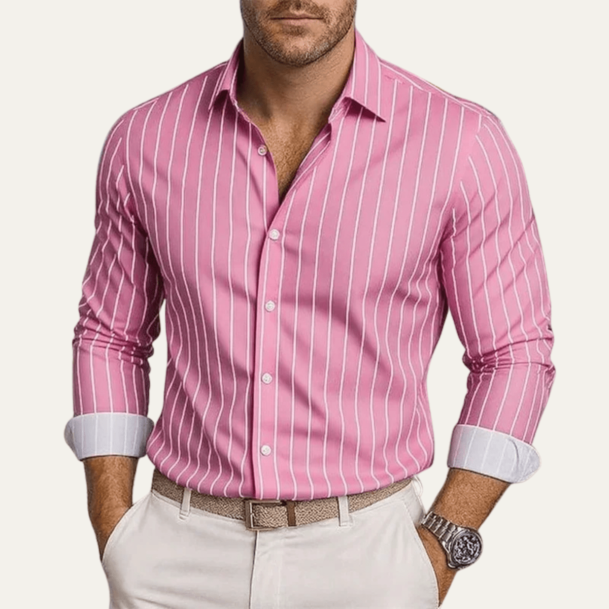 Trendy Button Down Striped Dress Shirt - Montford & Co