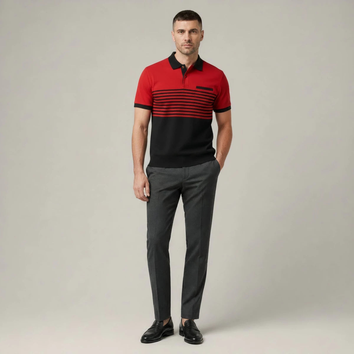 Trendy Slim Fit Striped Polo Shirt - Montford & Co