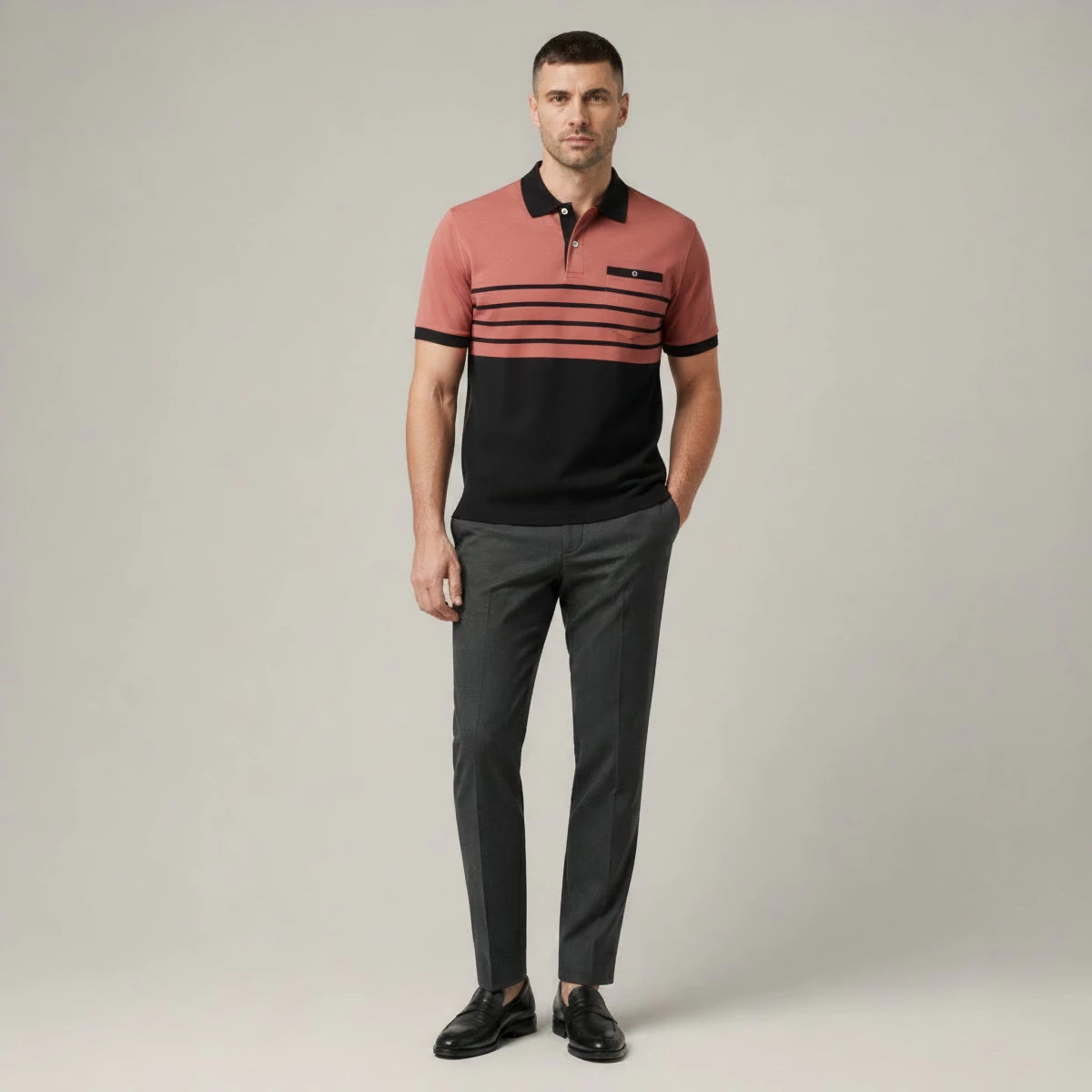 Trendy Slim Fit Striped Polo Shirt - Montford & Co