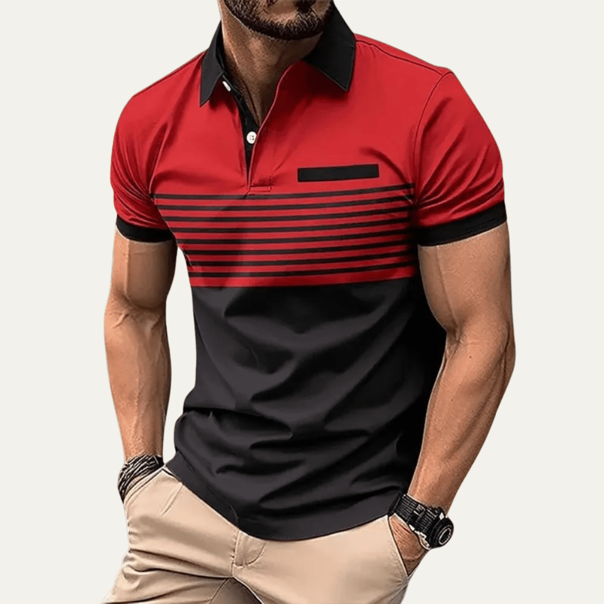 Trendy Slim Fit Striped Polo Shirt - Montford & Co