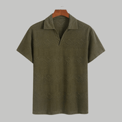 V Neck Breathable Knitted Polo Shirt - Montford & Co