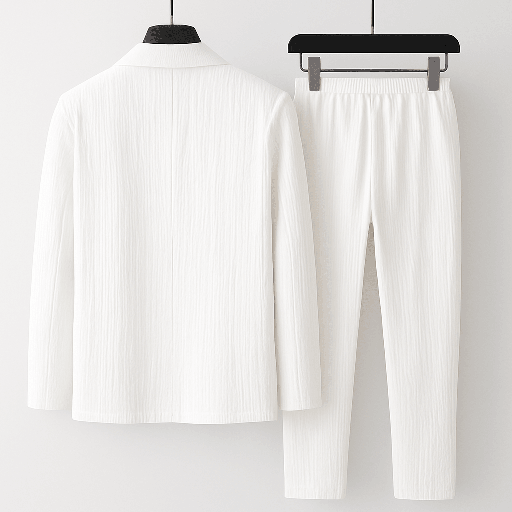 Vacation Suit Set with Wrinkled Texture - Montford & Co