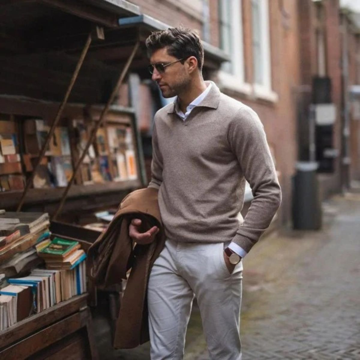 Venice Cotton V Neck Polo Shirt - Montford & Co