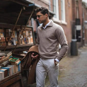 Venice Cotton V Neck Polo Shirt - Montford & Co