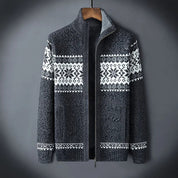 Vest – Heren – Autumn & Winter – Heren Gebreid Fleece Vest met Rits en Winter Patroon – Montford Co - Montford & Co