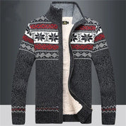 Vest – Heren – Autumn & Winter – Heren Gebreid Fleece Vest met Rits en Winter Patroon – Montford Co - Montford & Co
