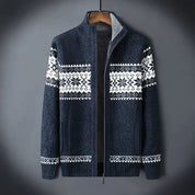 Vest – Heren – Autumn & Winter – Heren Gebreid Fleece Vest met Rits en Winter Patroon – Montford Co - Montford & Co